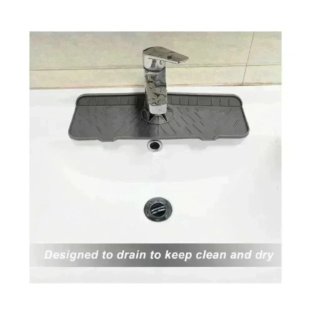 2‎ pack OUKENS Kitchen Sink Mat, Gray, Silicone, 14.7in
